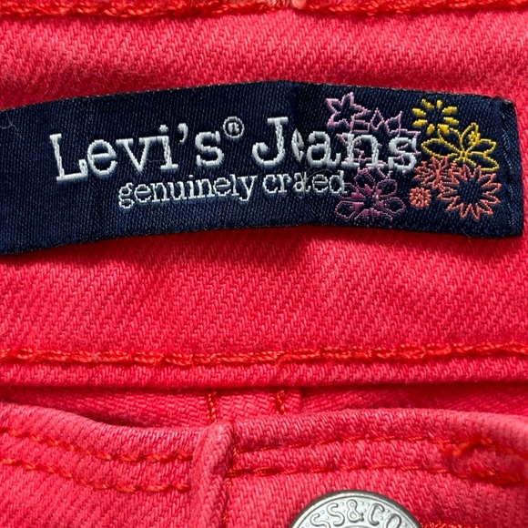 Levi’s Red/Orange Jean Shorts Size 3 - Picture 6 of 8